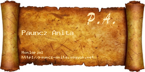 Pauncz Anita névjegykártya
